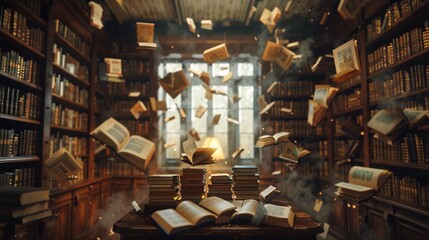 Flying Scattered Books