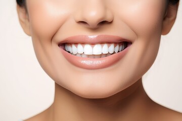 Fototapeta premium Bright and Healthy Smile Close Up of Perfect White Teeth