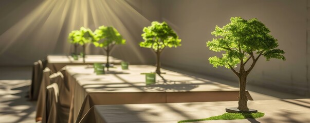 Obraz premium A corporate event discussing the impact of climate change on business