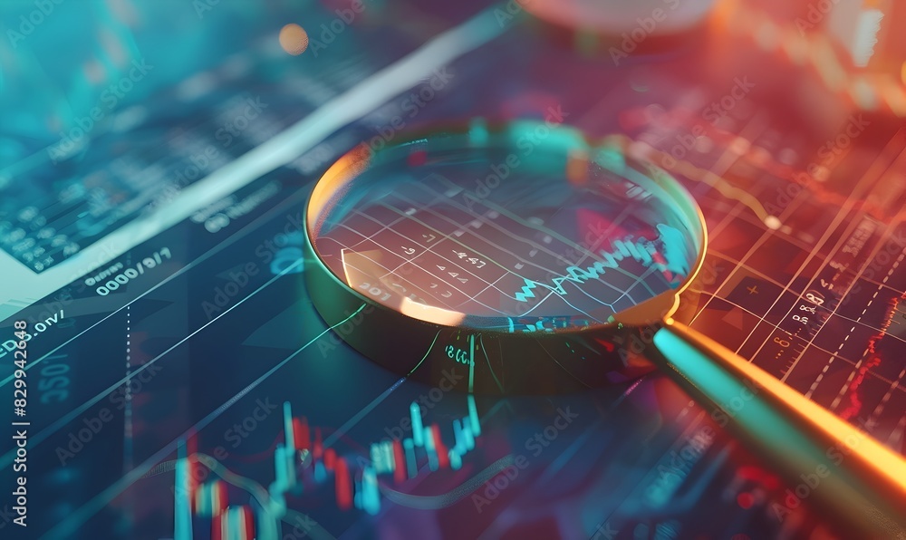 Aufkleber digital financial data dashboard with market analytics and trend visualization