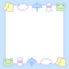 ファンシーな雨の日スクエアフレーム⭐︎PNG