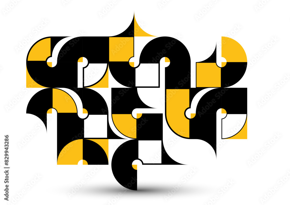 Poster abstract vector geometric background, tech engineering look like shapes and lines composition, mecha