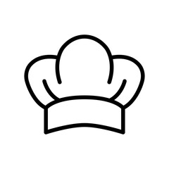 Chef hat line icon. Chef icon. Kitchen icon isolated on white background. Transparent background, minimalist symbol. Vector images