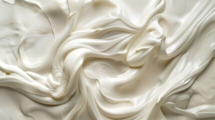 Obraz premium Fluidity of Commentary: Close-Up on Smooth White Cream