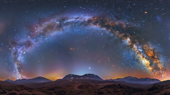 A dramatic night sky filled with stars and the Milky Way, perfect for astrophotography and stargazing themes