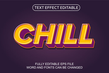 3D TEXT EFFECT CHILL VECTOR EDITABLE