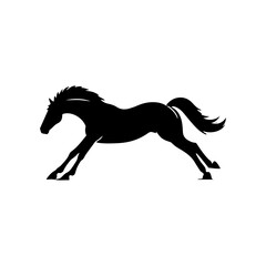 Vector silhouette of a horse in a graceful pose. Simple graphic design