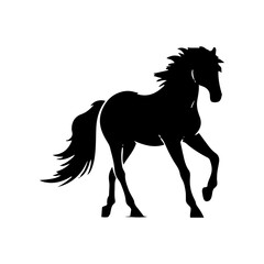 Obraz premium Vector silhouette of a horse in a graceful pose. Simple graphic design
