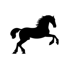 Vector silhouette of a horse in a graceful pose. Simple graphic design