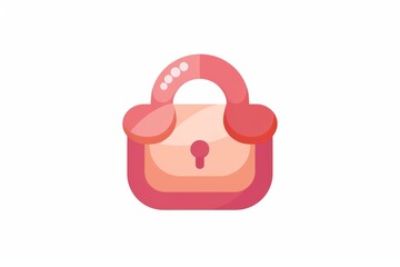 Pink lock icon, symbolizing security and protection in a modern, minimalist design.