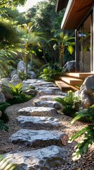 Stepping Stones in a Landscaped Garden
