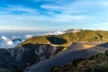 Impressive sunset view from the Irazu Volcano and the Turrialba Volcano national parks in Costa Rica 