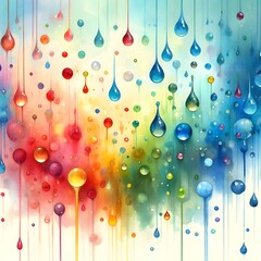 water droplets stained with paint