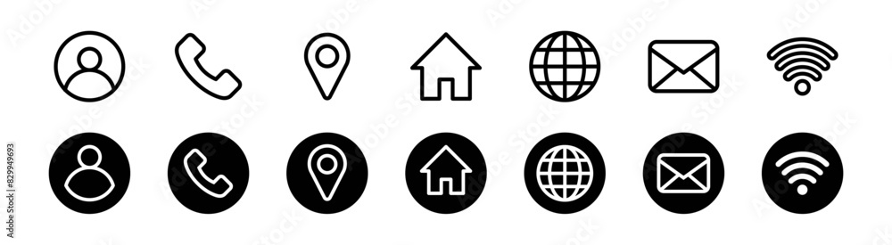 Poster web site vector icon set. website communication icons.