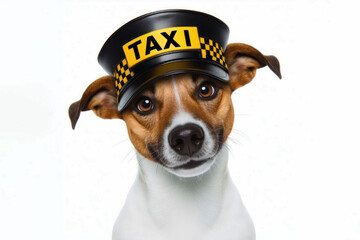 Funny Dog Wearing Taxi Driver