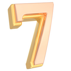 Number 7 Gold 3D 