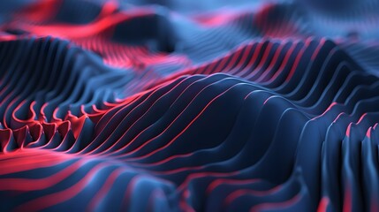 Captivating Tides of Digital Fluid Waves of Vibrant Geometric Abstraction