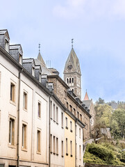 Antique building view in Clervaux, Luxembourg