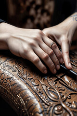 Obraz premium Art Nouveau Serenade: A Cellist's Song for a Hidden Love