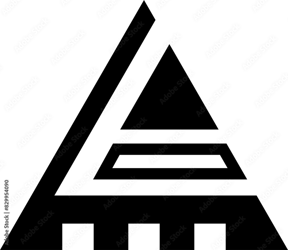 Poster abstract triangle design element. decorative geometric pyramid shape, triangular patterned, stylized