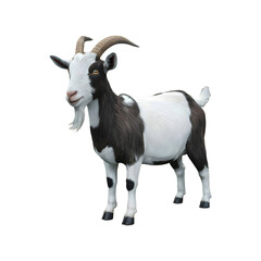 Fototapeta premium 3d realistic Horn Goat on transparent background, best islamic festival eid al adha goat