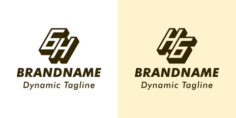 Obraz premium Letters GH and HG 3D Monogram Logo, Suitable for business with HG or GH initials