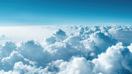 Background of a cloud filled clear blue sky