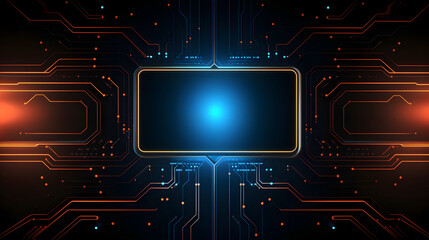 Fototapeta premium Digital circuit technology graphics poster background