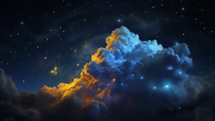Clouds with stars background
