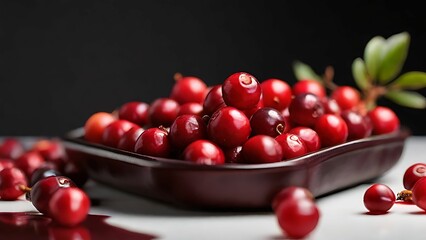 Cranberries in the plate