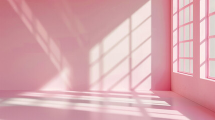Soft Pastel Pink Background with Window Shadows