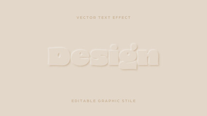 Obraz premium Beige Neumorphism Text Effect 