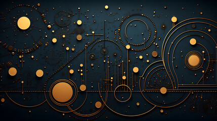 Obraz premium Digital golden delicate wall sculpture decoration poster background