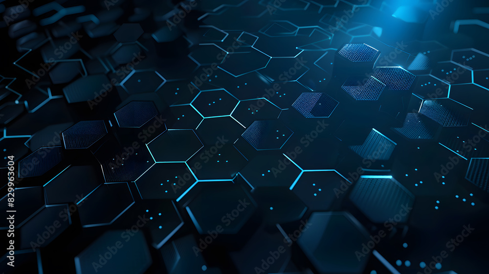 Poster hexagon concept design abstract technology background vector illustration. generative ai.