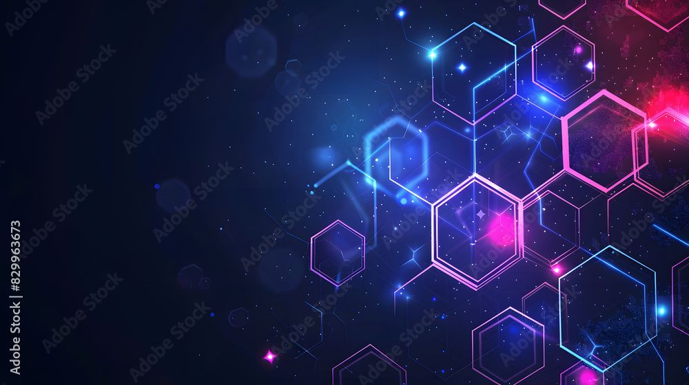Poster hexagon concept design abstract technology background vector illustration. generative ai.