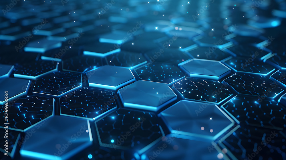 Poster hexagon concept design abstract technology background vector. generative ai.
