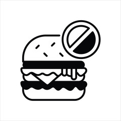 No Junk Food vector icon