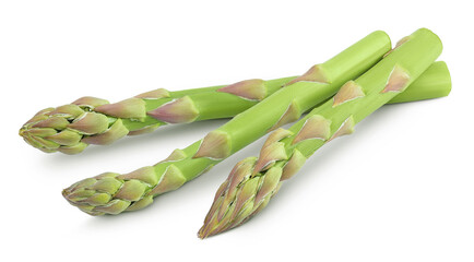 fresh asparagus isolated on white background with full depth of field
