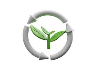 Green world logo or icon design template, Sustainable development goal (SDGs) concept. Sustainability or environmental protection. Environment icon on transparent background. 3d rendering illustration