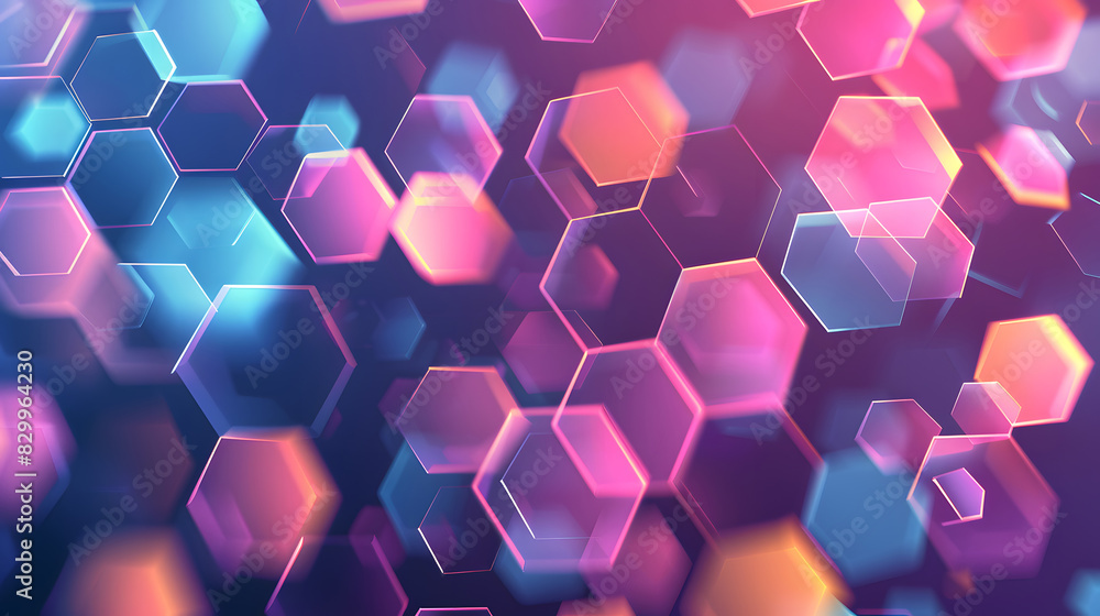 Poster hexagons pattern. geometric abstract background with simple hexagonal elements. generative ai.