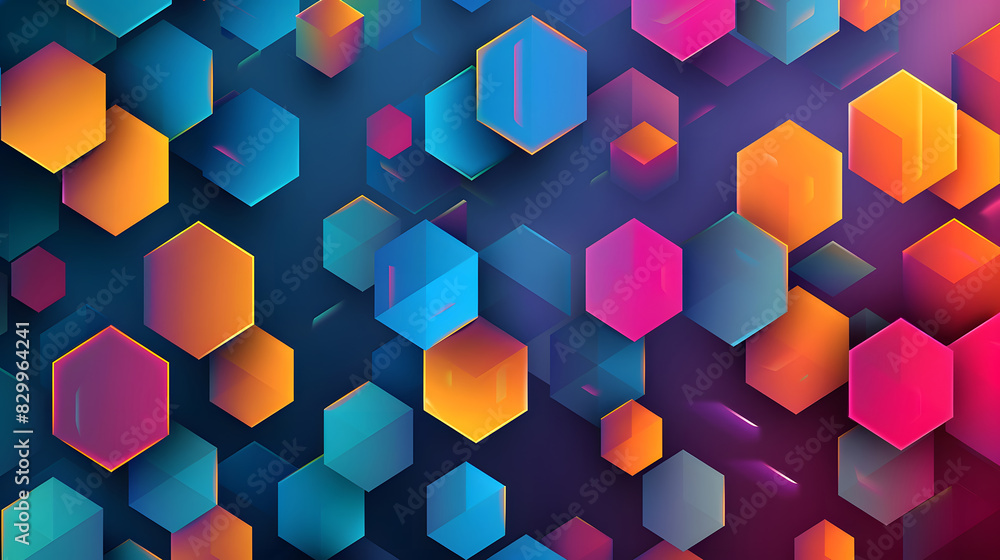 Poster hexagons pattern. geometric abstract background with simple hexagonal elements. generative ai.