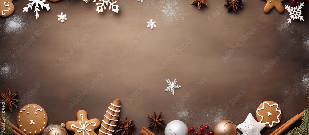 Aufkleber A Christmas card with cookies decorations and a blank space for your personal message and images. with copy space image. Place for adding text or design