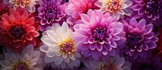 Fototapeta premium Macro photography of beautiful and colorful flowers captured in a captivating copy space image