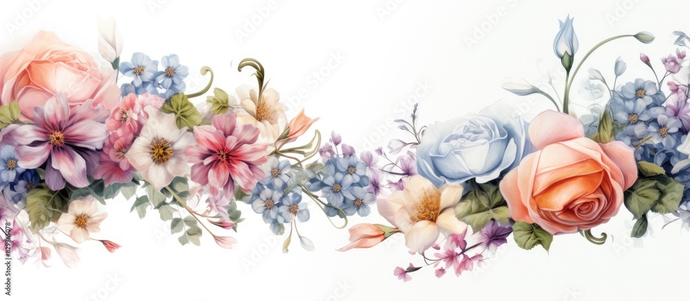 Poster a copy space image of a postcard with beautiful flowers on a white background can be used as an invi
