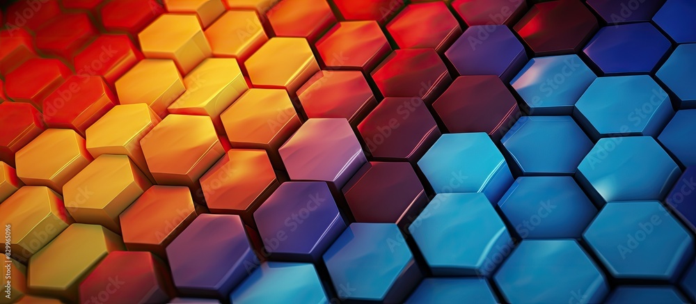Aufkleber Colorful hexagons create an abstract background with a honeycomb pattern There is ample copy space in the image