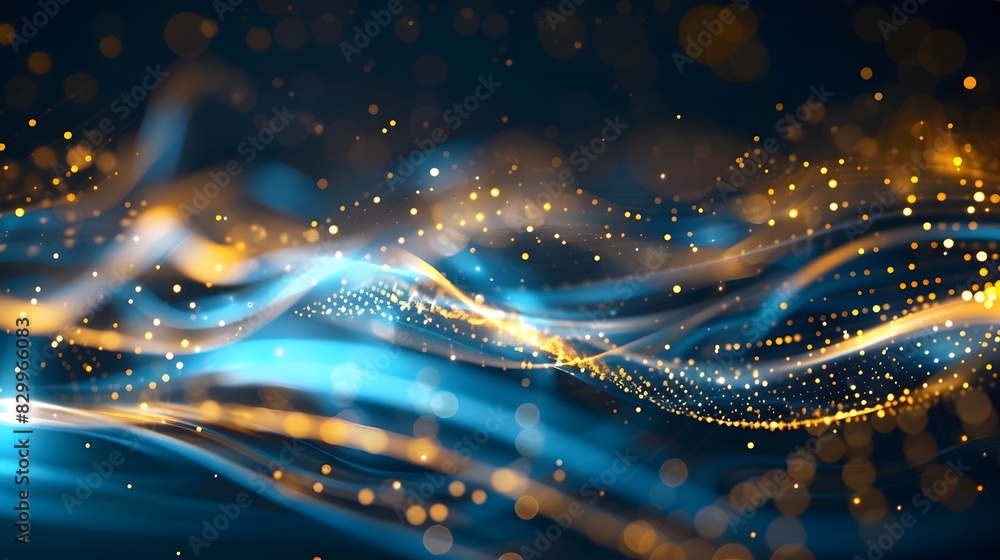 Poster mesmerizing waves of ethereal light a captivating digital of energy motion and imagination