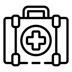 Medical First Aid Kit Line Icon Symbol