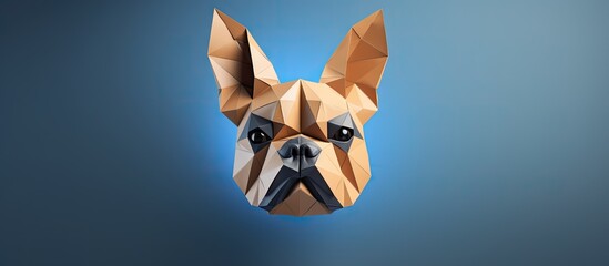 An adorable French bulldog mask made from origami paper perfect for cosplay or playtime. with copy space image. Place for adding text or design - Powered by Adobe