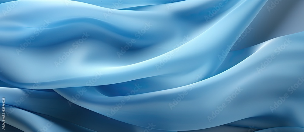 Poster The background of the fabric displays a soft blurry light blue pattern providing ample copy space for images
