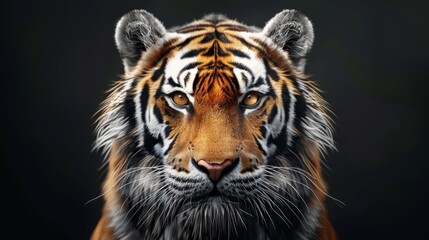 Fototapeta premium 3D Render of Endangered Tiger in Tetradic Colors